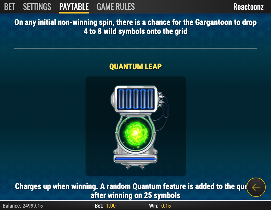 Quantum Leap -ohje ja energian latautuminen